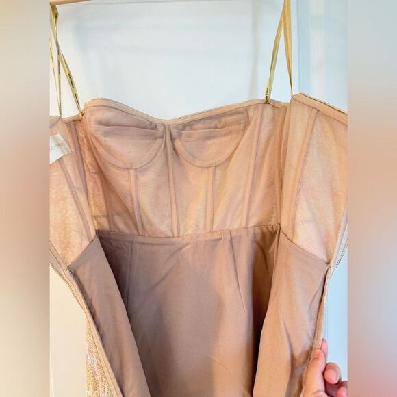 New Bronx and Banco Dahlia Strapless Maxi Dress in Blush Multi Pink - Picture 13 of 15